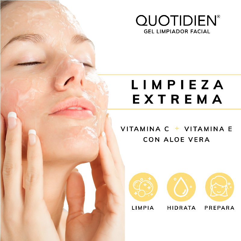 Gel Limpiador con Vitamina C + Aloe Vera Skin Care Facial Quotidien 235ml