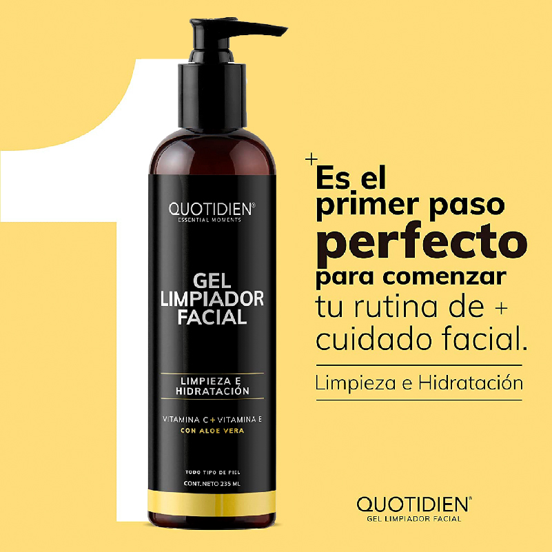 Gel Limpiador con Vitamina C + Aloe Vera Skin Care Facial Quotidien 235ml