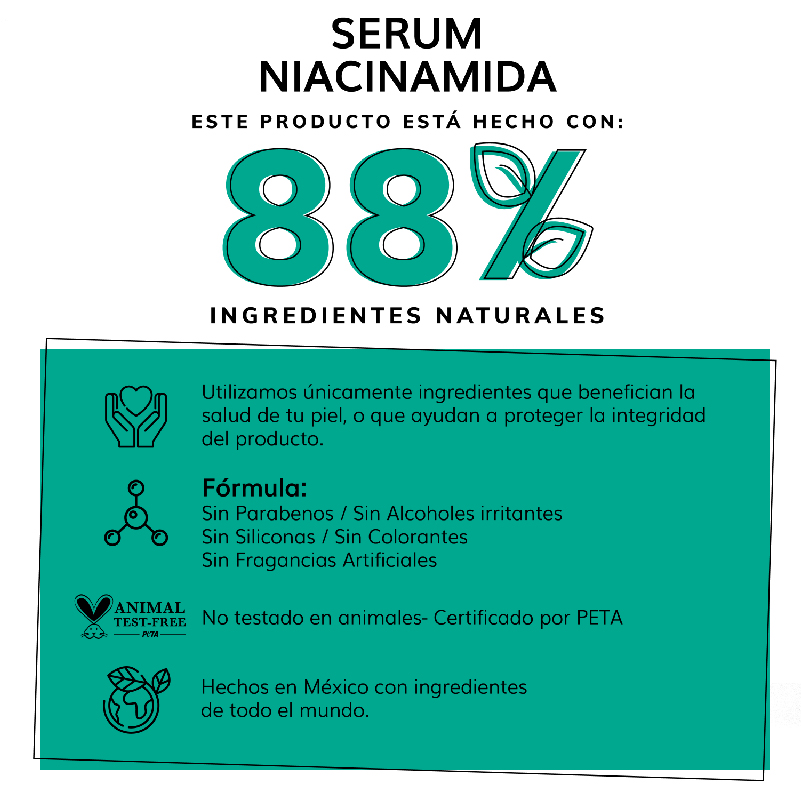 Serum Niacinamida + Zinc Skin Care Hidratante Suero Facial Quotidien 30ml