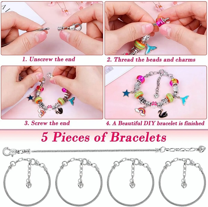 Kit De Más De 2000 Piezas Para Hacer Pulseras Y Joyas, Caja De 26 Compartimentos Con Cuentas De Formas Variadas, Manualidad Para Niños Y Adultos