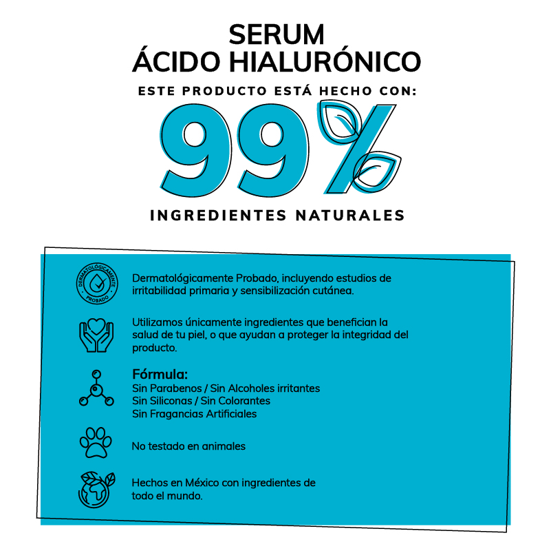 Serum Acido Hialuronico + Vitamina B5 Skin Care Hidratante Suero Facial Quotidien 30ml