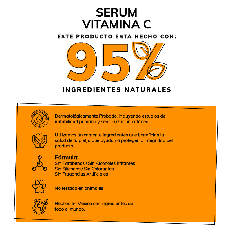 Serum Vitamina C + Acido Hialuronico Skin Care Suero Facial Quotidien 30ml