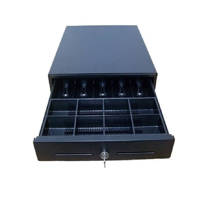 Cajón de dinero FRONT JUNIOR 8 moneda 5 billete punto de venta negocio tienda farmacia acero llave