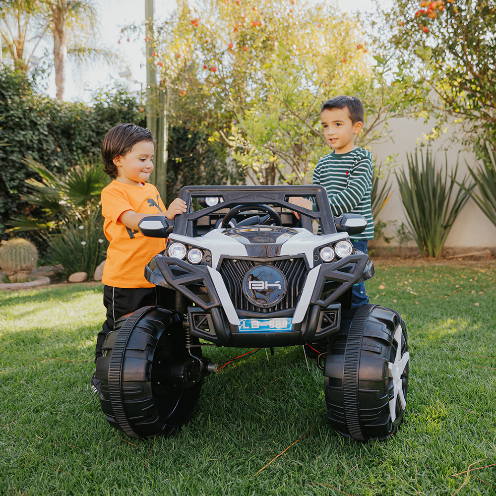 Carro Buggy eléctrico montable con control remoto Beckon Blanco