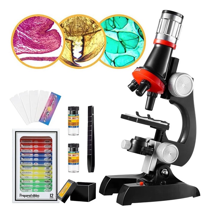 Microscopio Educativo Hd Infantil Biología 1200x Ajustable