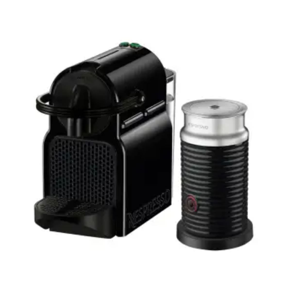 Cafetera Nespresso Inissia Black+Aeroccino 3+14 Cápsulas