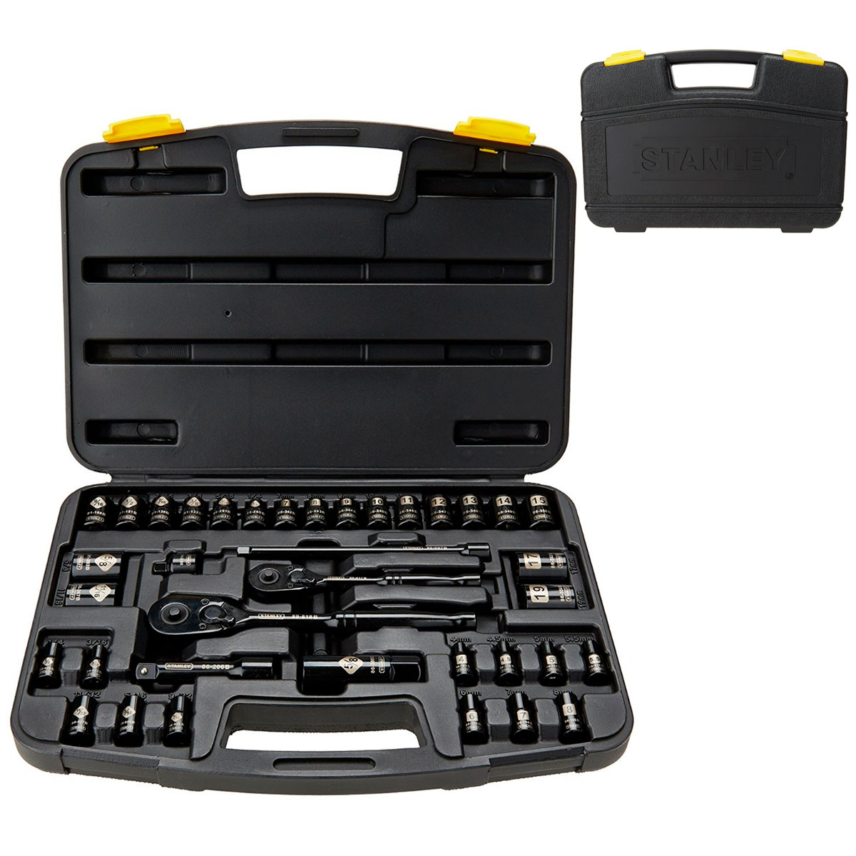 Autocle 3/8-1/4" 37 Pz Estandar y Milimetrica Cromo Negro 87320 Stanley