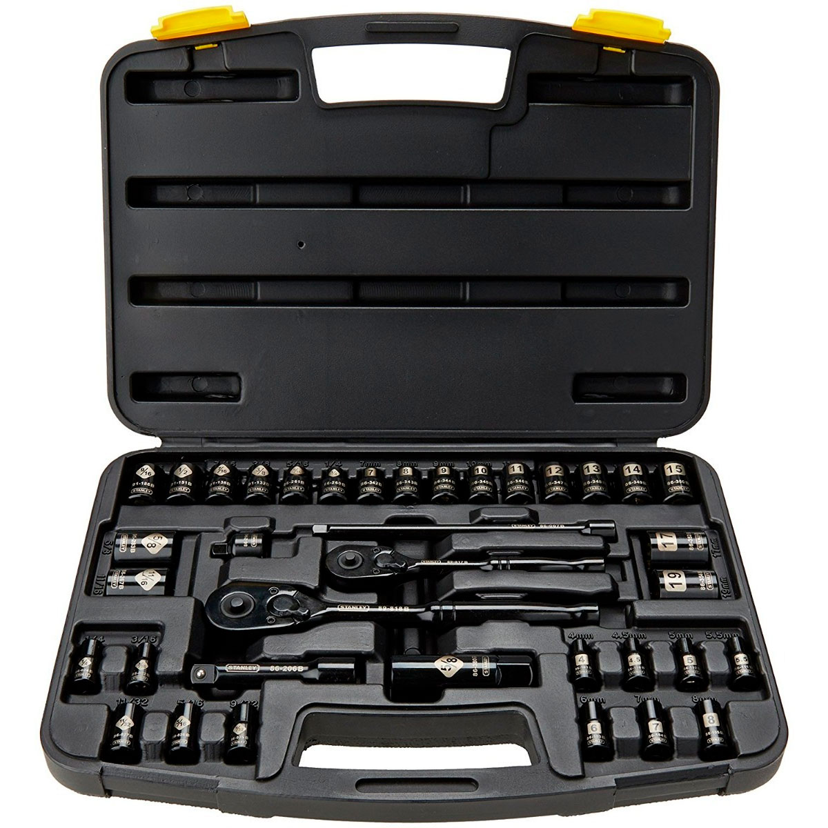 Autocle 3/8-1/4" 37 Pz Estandar y Milimetrica Cromo Negro 87320 Stanley