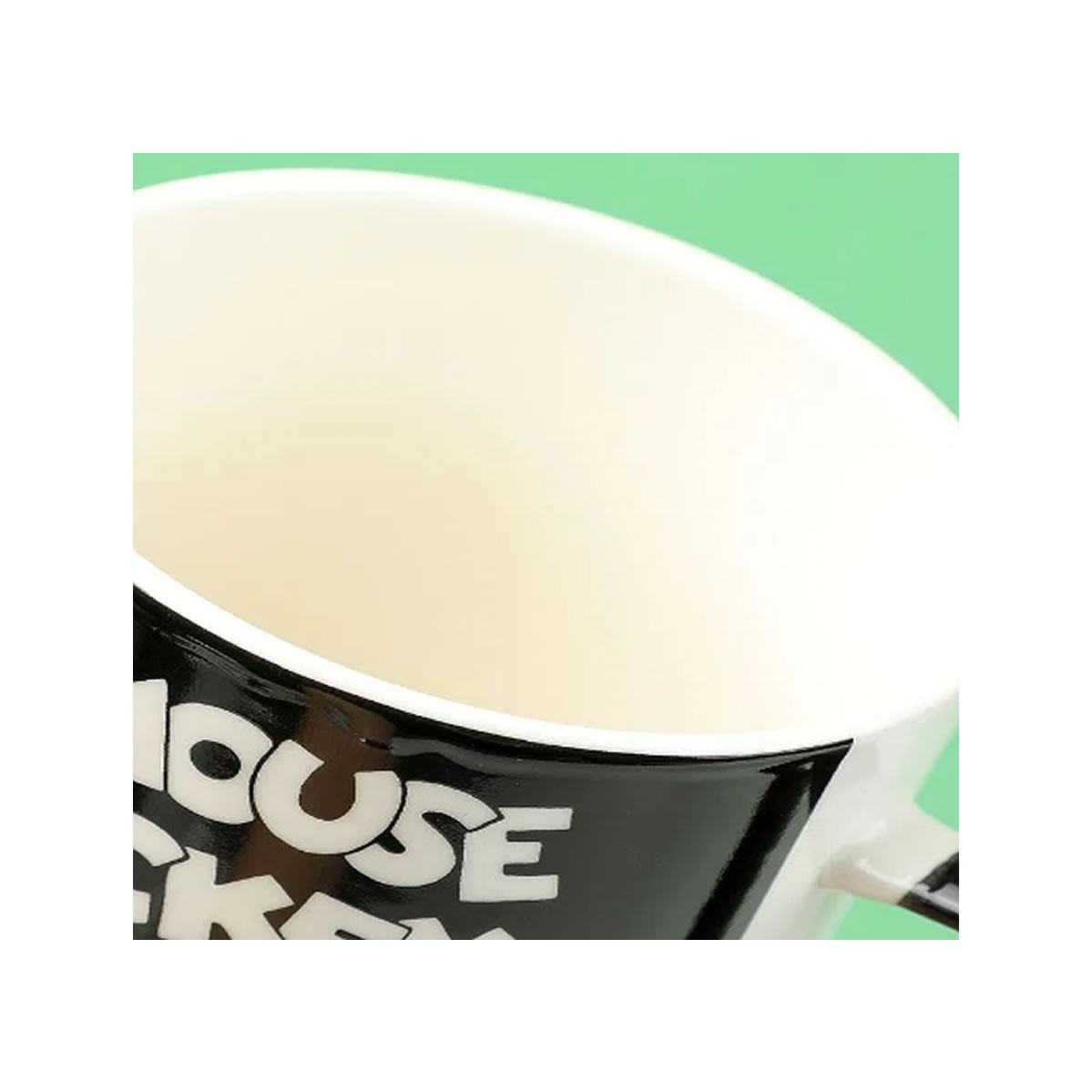 Taza con Letras Disney Mickey Mouse Cerámica Negra 410 ml.