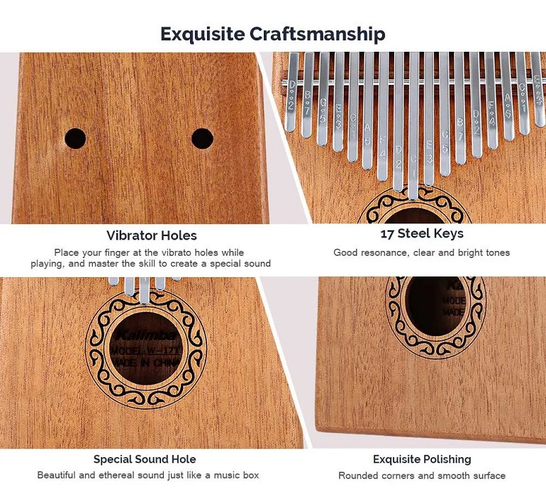17 Teclas Kalimba Instrumento Musical de Madera