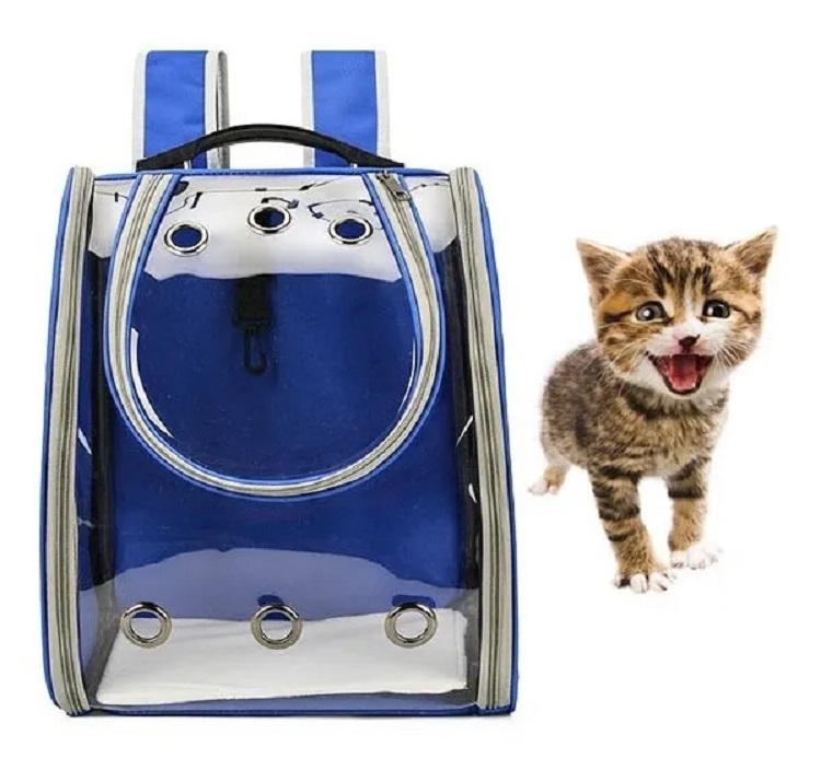 Mochila Para Perro Y Gato Azul