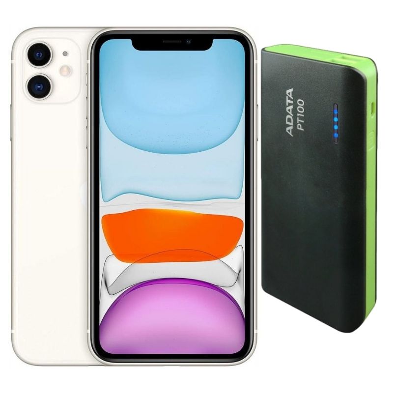 iPhone 11 Blanco Reacondicionado Grado A 256gb + Power Bank 10,000mah