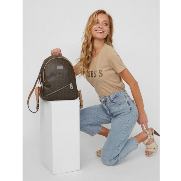 Mochila Guess Café para Mujer con Monograma Original