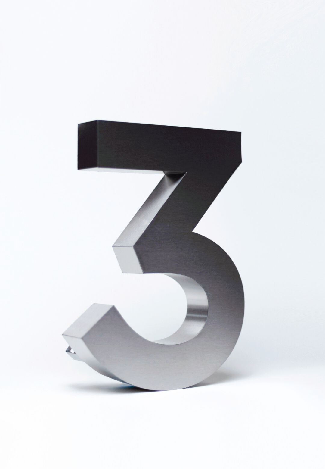 Números para casa 3D Digito 3 30 cm de alto Acero inoxidable para exterior
