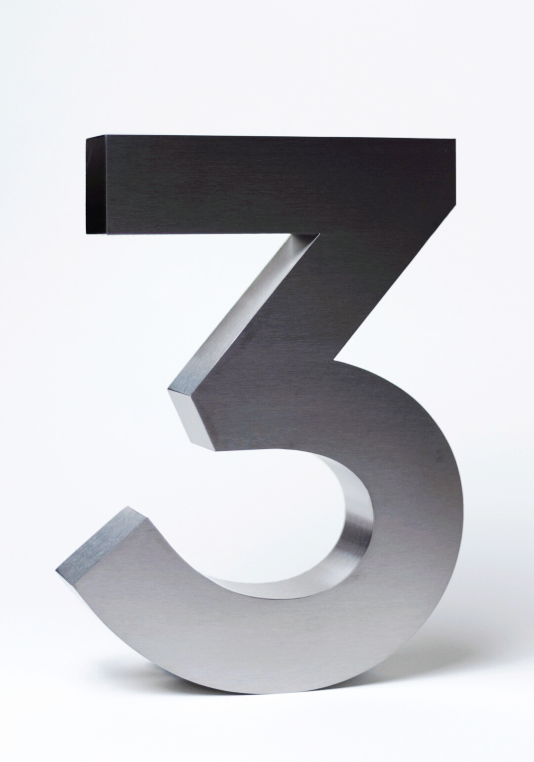 Números para casa 3D Digito 3 30 cm de alto Acero inoxidable para exterior