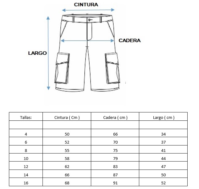 Bermuda gabardina  con bolsas de cargo Y cartera a los costados PIXXTOLS CB021.