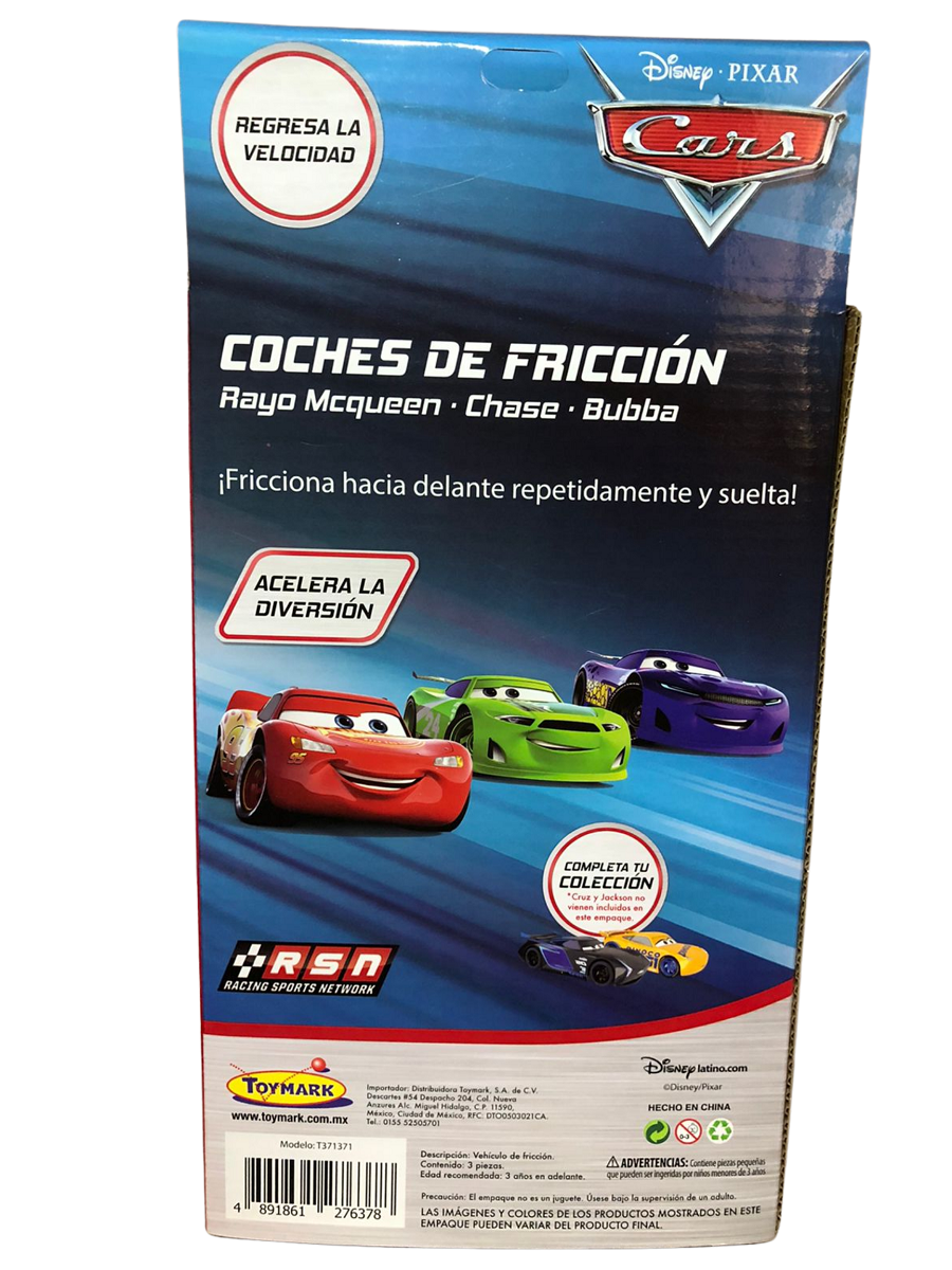 Set Carritos Fricción Cars 3 Vehículos