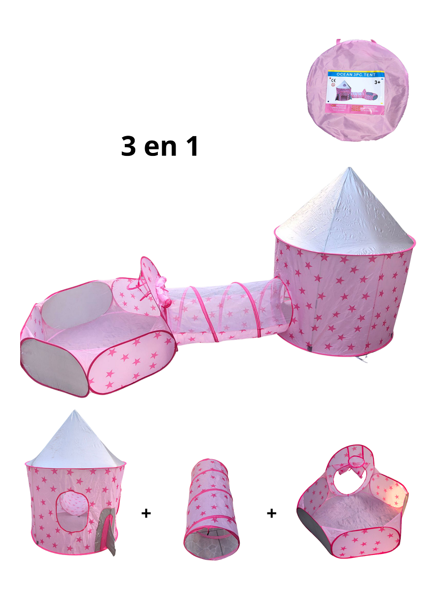 Casita De Campaña + Tobogán + Alberca De Pelotas Para Niña