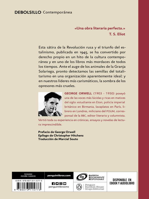 Rebelión En La Granja Autor Orwell, George.