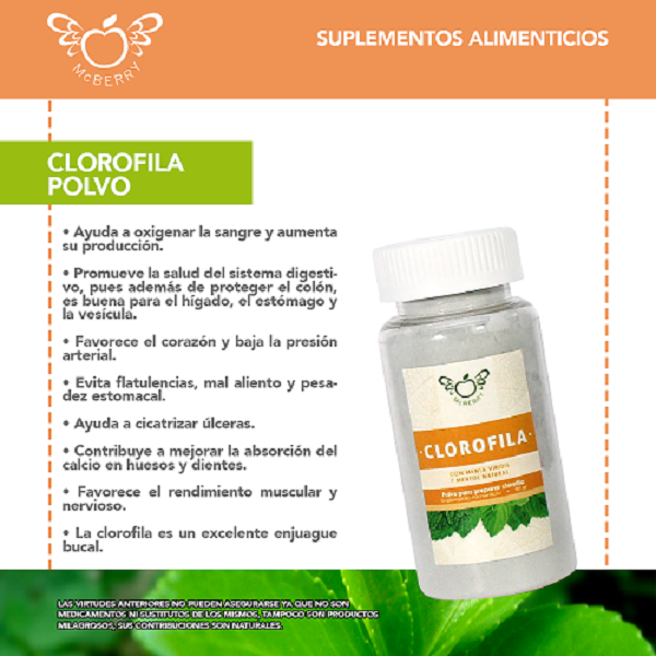 CLOROFILA EN POLVO BY MCBERRY