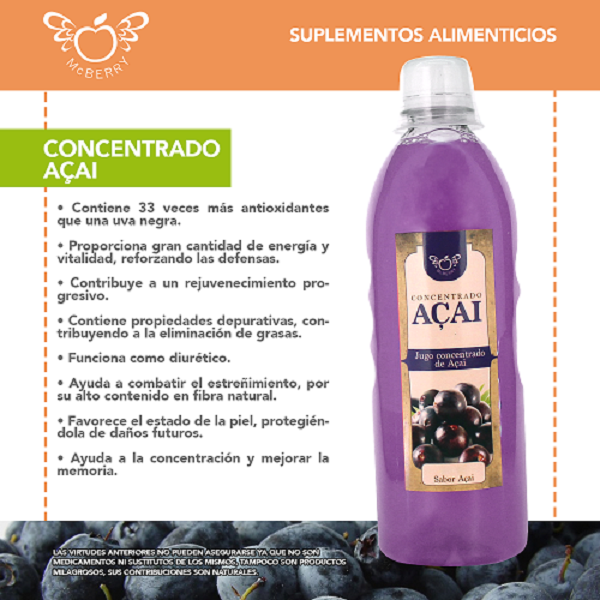 JUGO CONCENTRADO DE ACAI BY MCBERRY