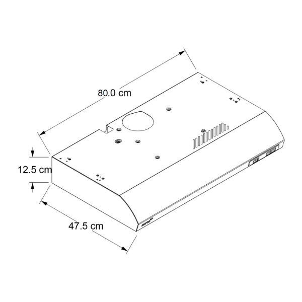 Campana De Pared 76 Cm Acros AH7510D Titanio