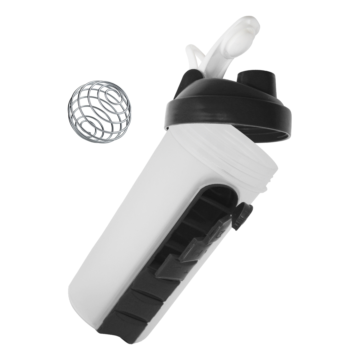 Vaso Shaker Pastillero Mezclador Para Proteina Gym Portatil