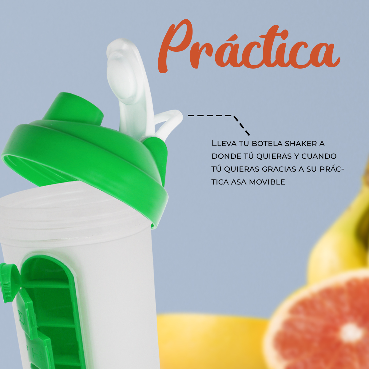 Vaso Shaker Pastillero Mezclador Para Proteina Gym Portatil