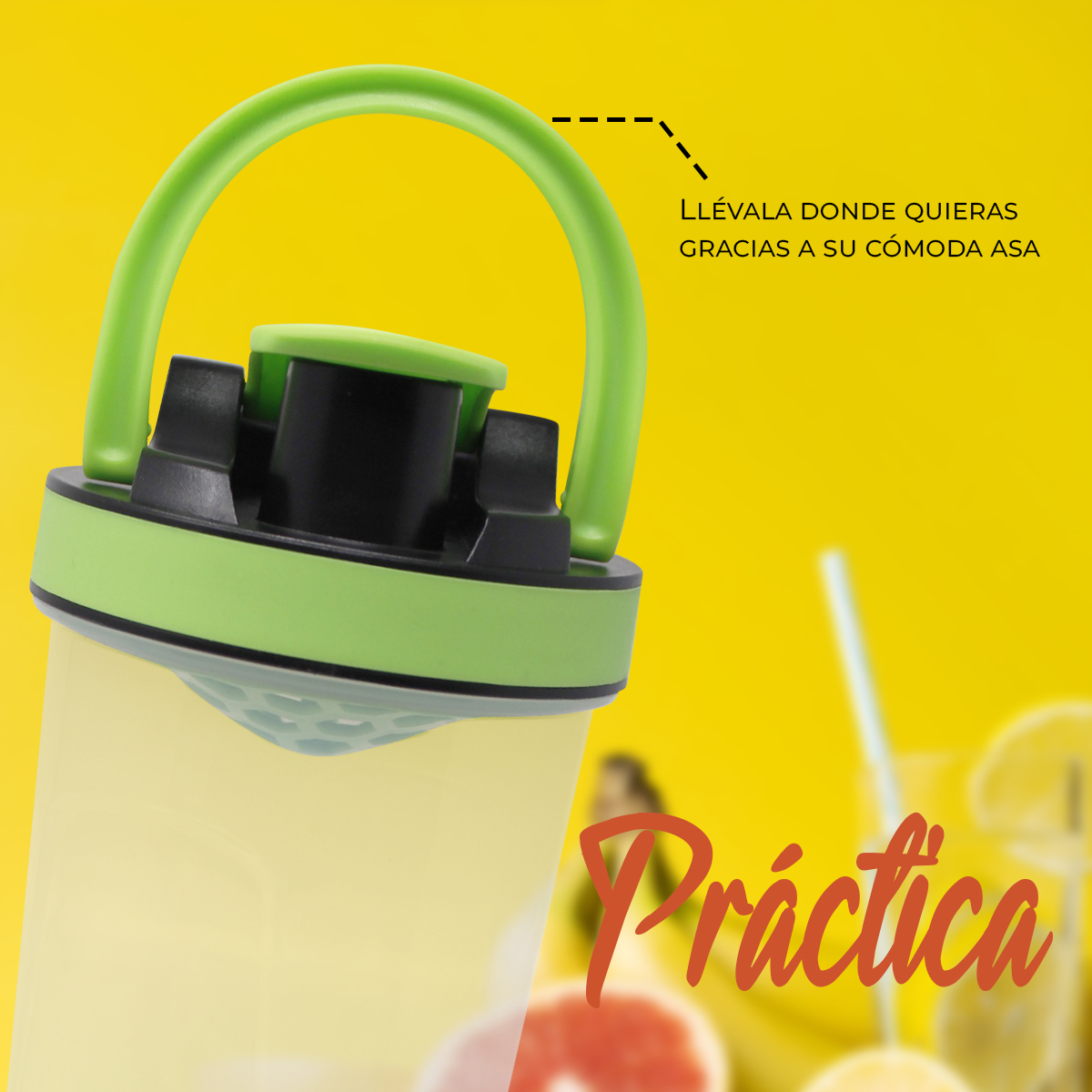 Vaso Shaker Para Proteína Cilindro Agitador Gym Mezcla