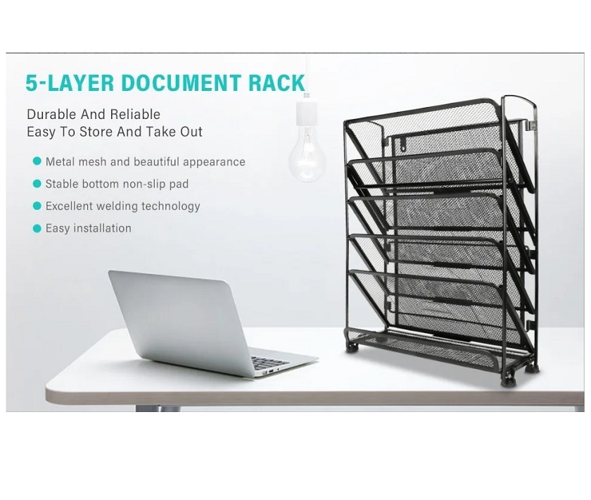 Archivero De 5 Niveles Estante Para Archivos Y Escritorio