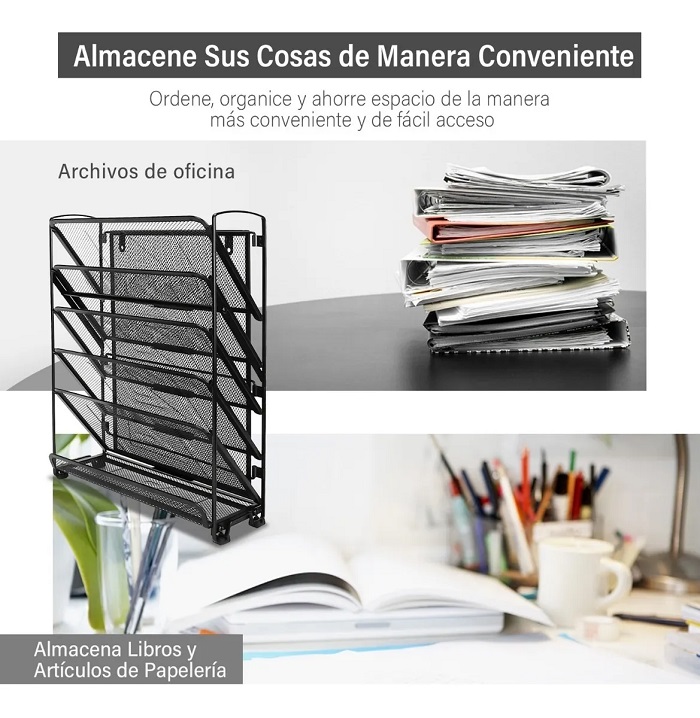 Archivero De 5 Niveles Estante Para Archivos Y Escritorio