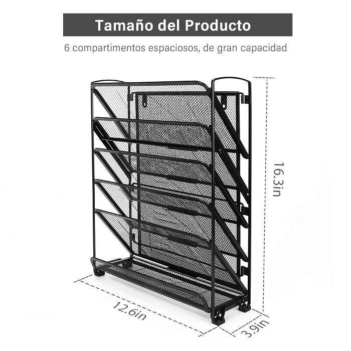 Archivero De 5 Niveles Estante Para Archivos Y Escritorio