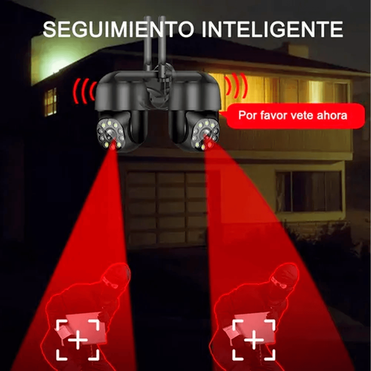 Cámara De Seguridad Panorámica De 1080p Hd Wifi 10 Led Camara de Vigilancia  360 Grados Sin Puntos Ciegos.
