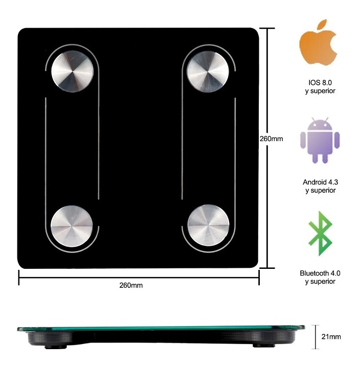 Escala De Grasa Corporal Digital Inteligente Bluetooth 4.0