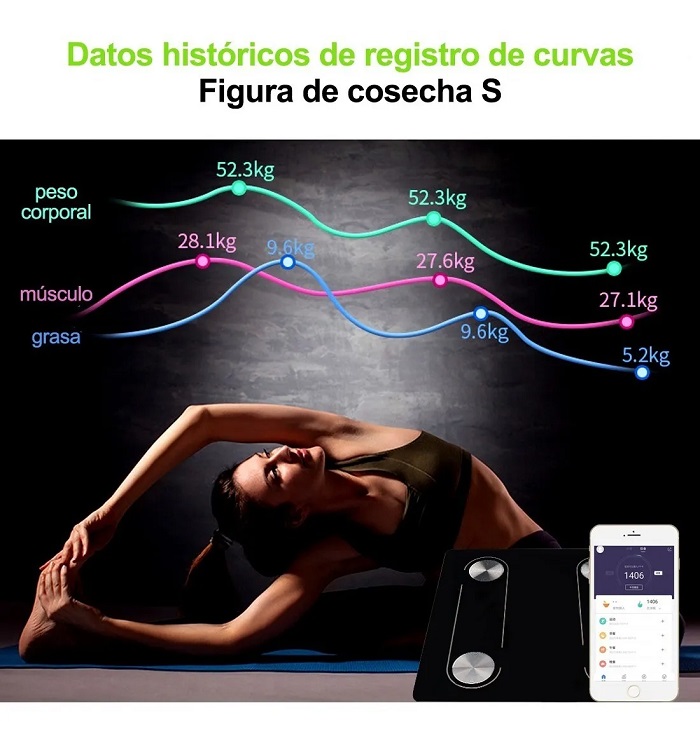 Escala De Grasa Corporal Digital Inteligente Bluetooth 4.0