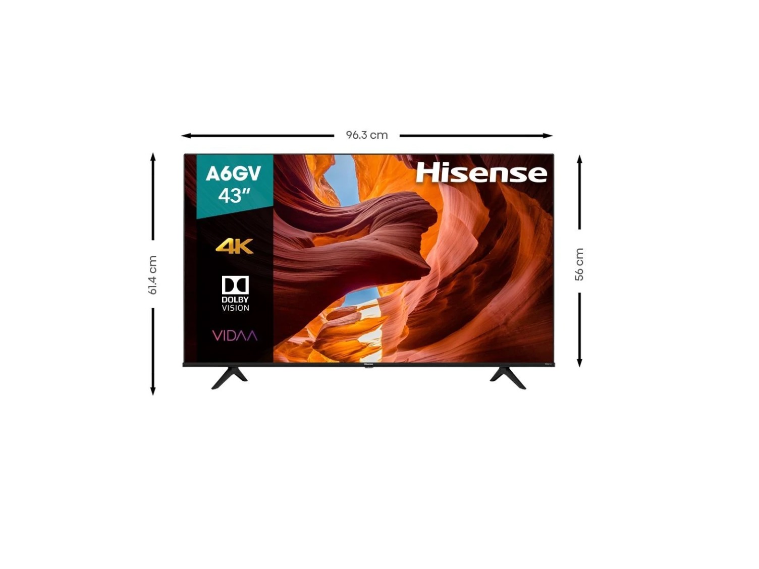 TV Hisense Pantalla 43 Pulgadas 4K Ultra HD Smart TV LED 43A6H