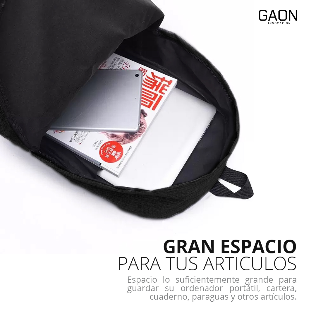 Mochila Negra Antirrobos Para Laptop Backpack Cargador Usb
