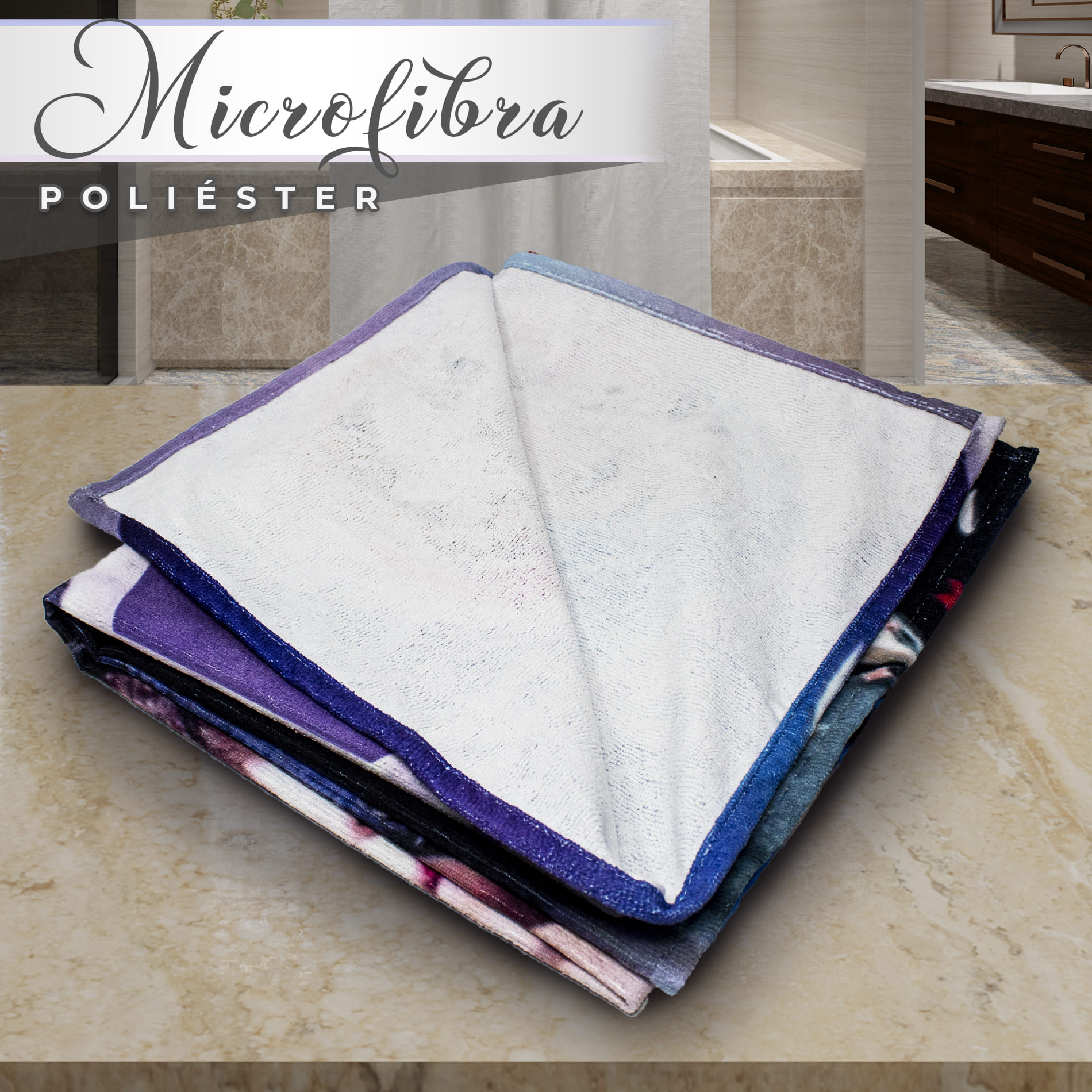 Toalla De Baño Bts Army Kpop Microfibra Poliester Diseño