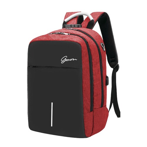Mochila Roja Antirrobos Para Laptop Backpack Candado Cargador Usb