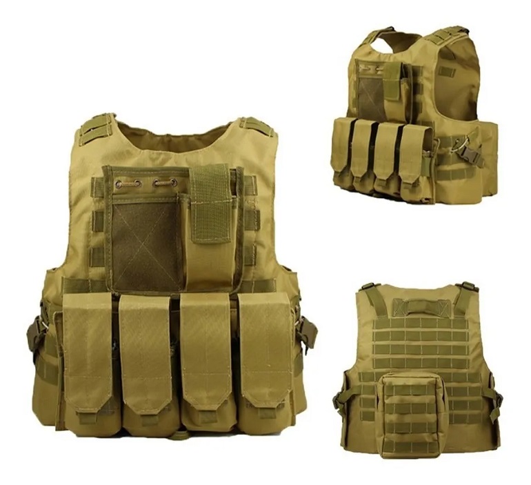 Chaleco Tactico Militar Bolsos Removibles Verde