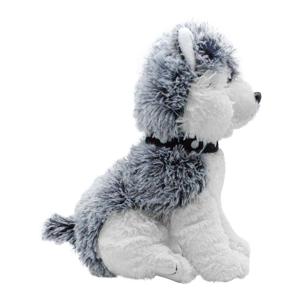 Perro Perrito Cachorro Husky De Peluche Gris Grande Juguete Infantil Ultra Suave 35 cm Altura Ojos Glitter Brillosos