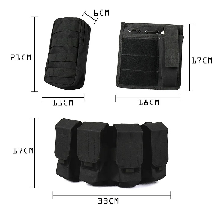 Chaleco Tactico Militar Bolsos Removibles Negro