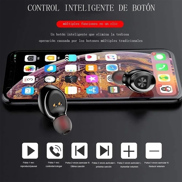 Audífonos Inalámbricos Con Bluetooth Resistentes Al Agua Negros