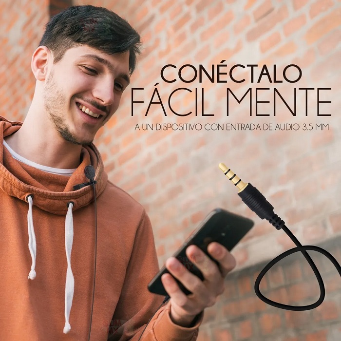 Microfono Solapa Clip Lavalier 3.5mm Grabacion Celular Pc