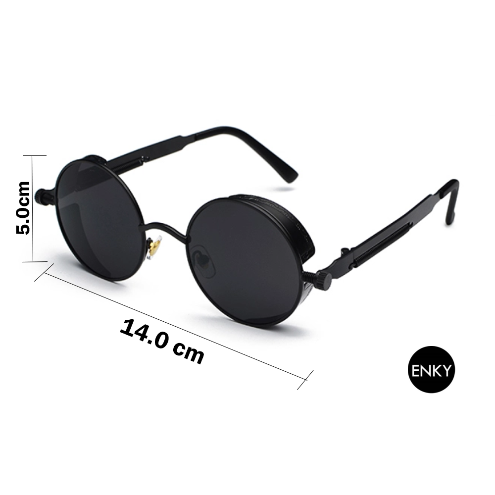 Lentes de Sol Redondos Estilo Steampunk Vintage Unisex Con Filtro UV400 ENKY