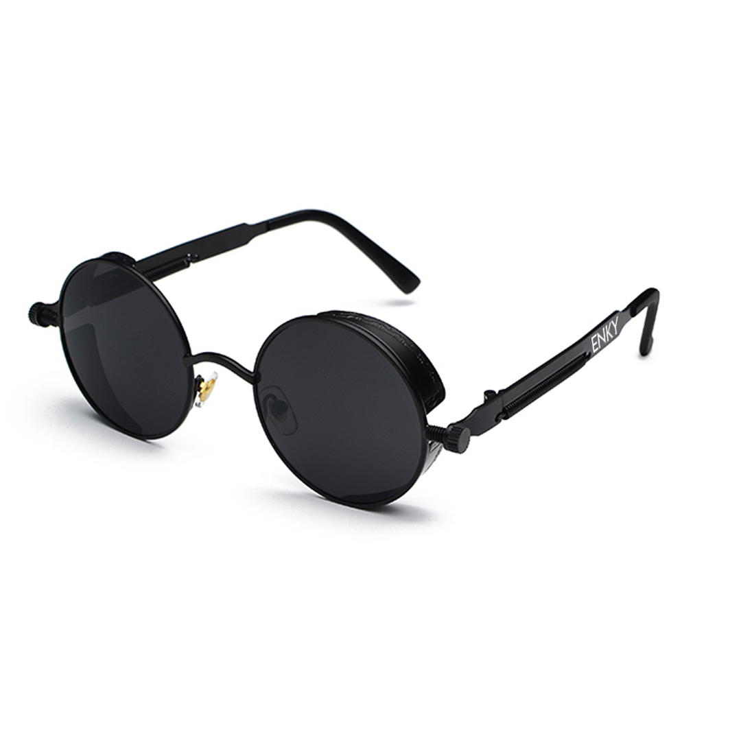 Lentes de Sol Redondos Estilo Steampunk Vintage Unisex Con Filtro UV400 ENKY