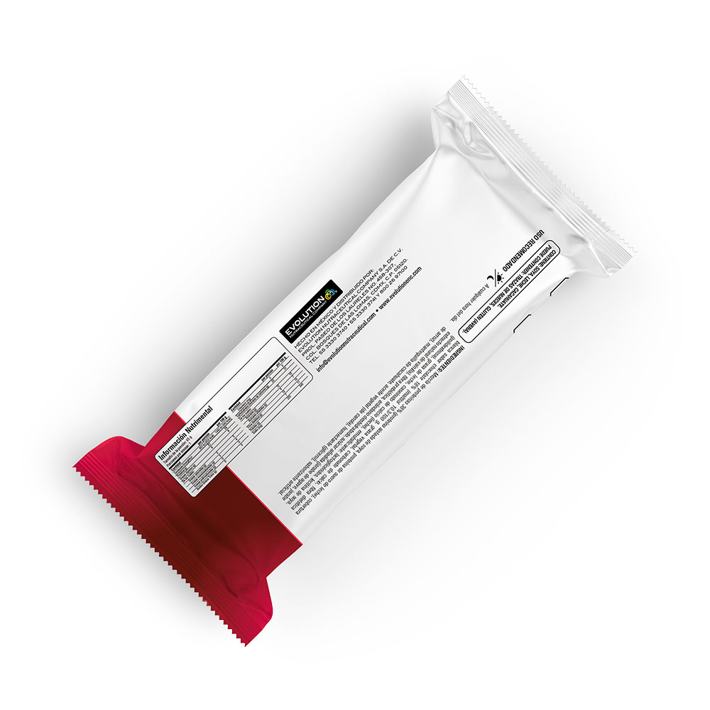  Evolution. Protein Bar, Sabor Frutos Rojos, Caja Con 6 Barras, Cada Una De 65 Gr