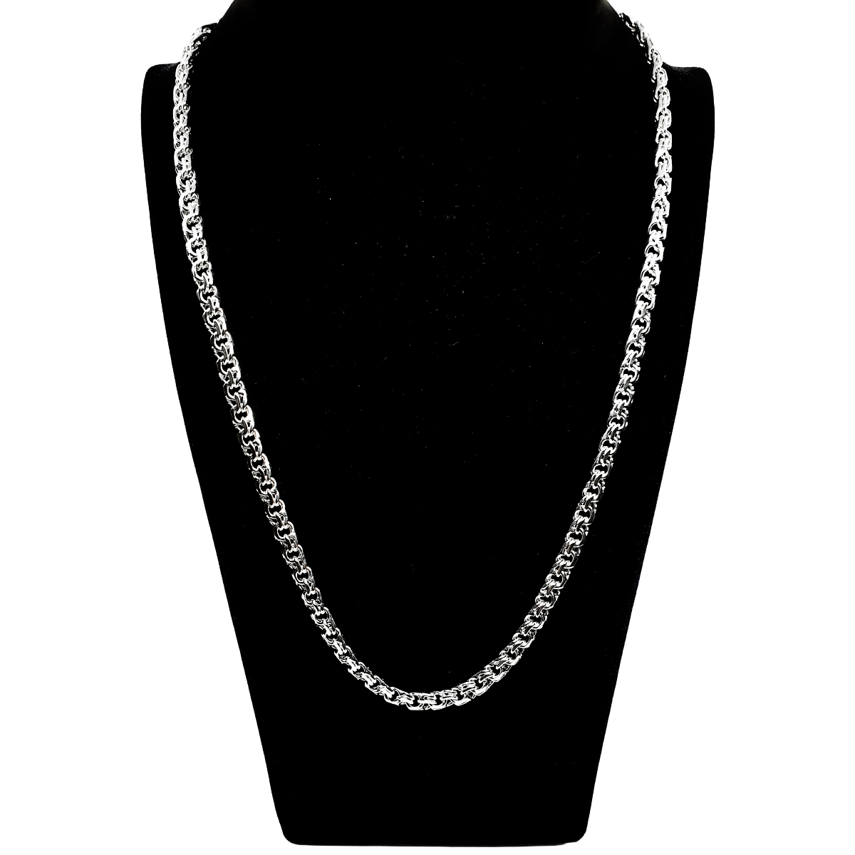 Cadena de plata .925 tejido chino, para hombre con broche de caja, incluye caja de regalo