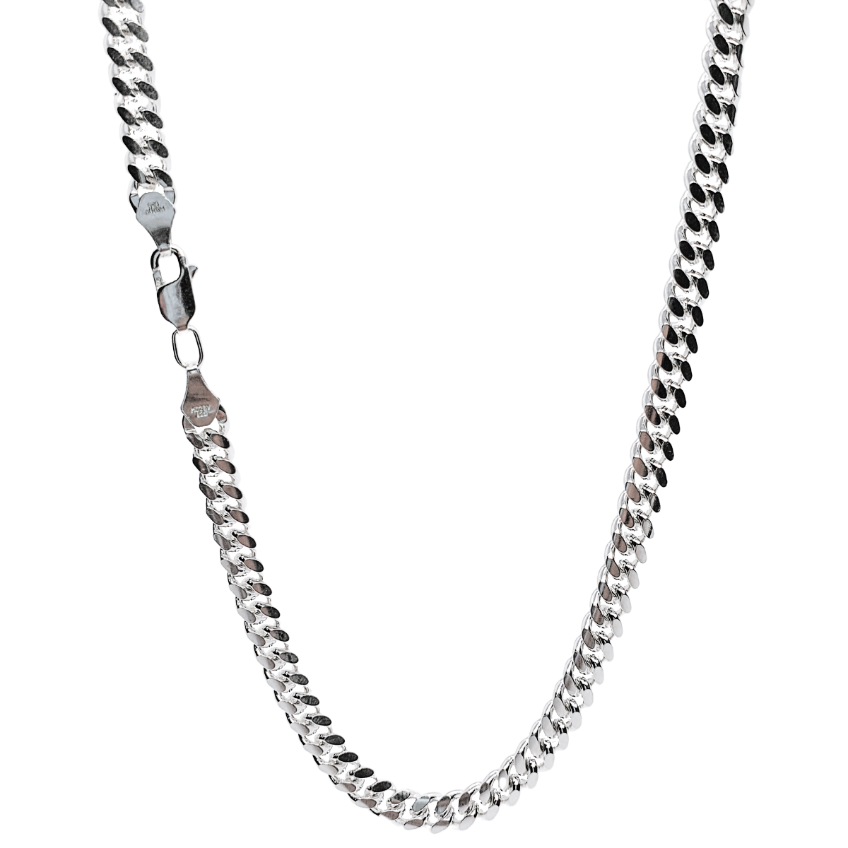 Cadena cubana de plata .925 para hombre, Barbada, incluye caja de regalo