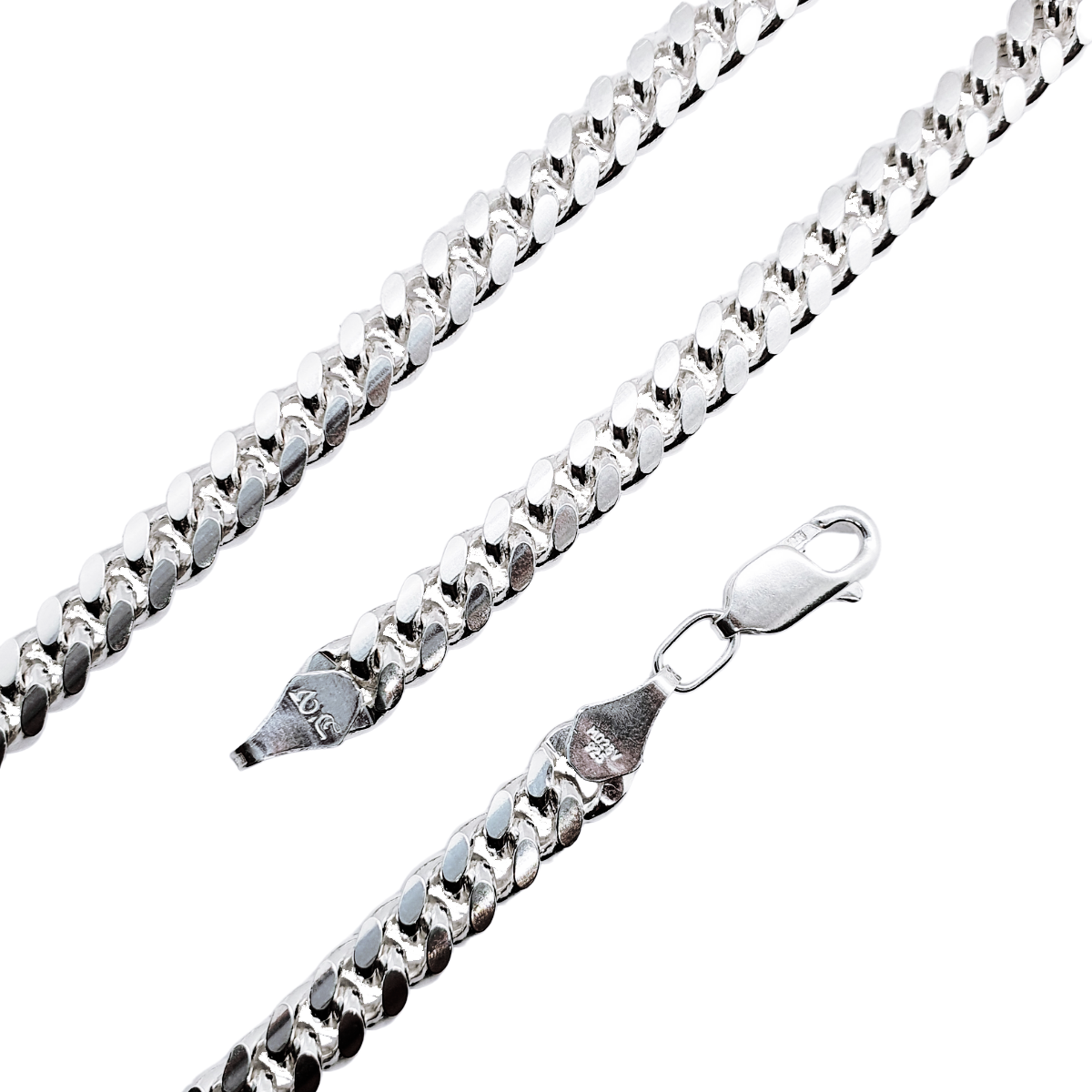 Cadena cubana de plata .925 para hombre, Barbada, incluye caja de regalo